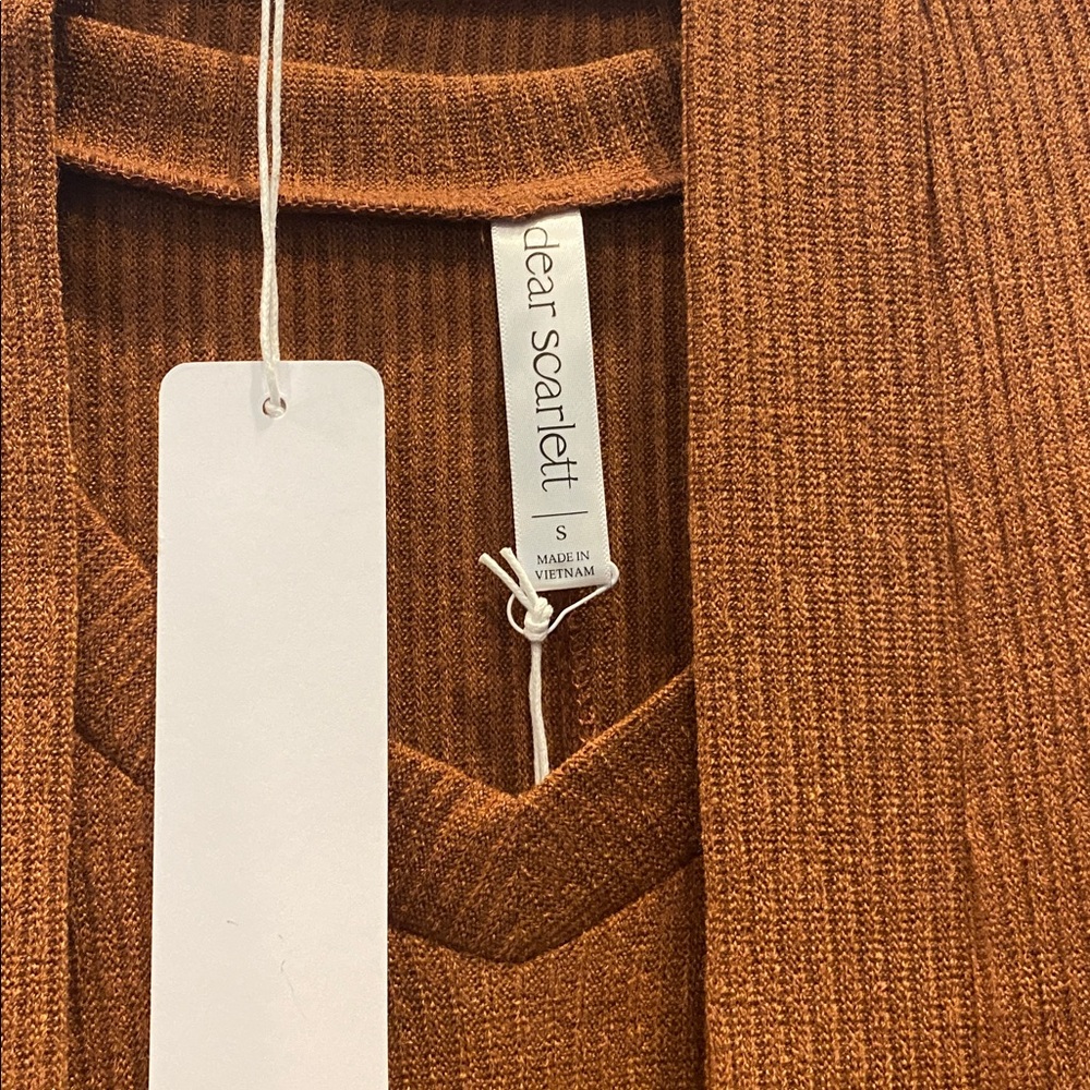 NWT Dear Scarlett Rust Open Front Cardigan and shirt set size small - Picture 4 of 7